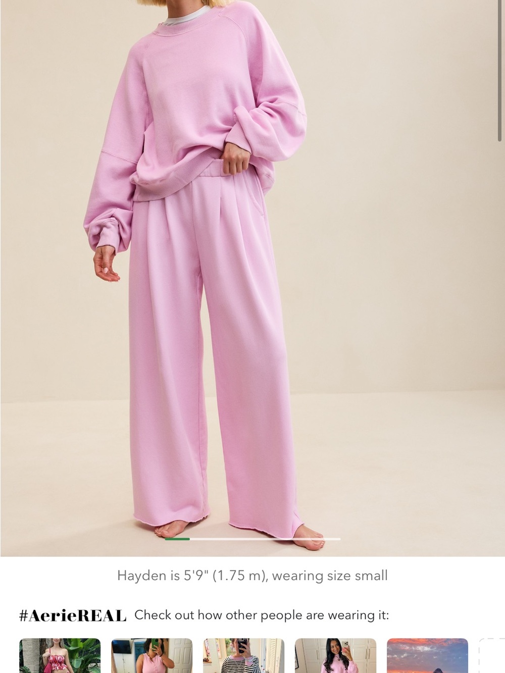 aerie Pastel Lilac Wide-Leg Sweatpants